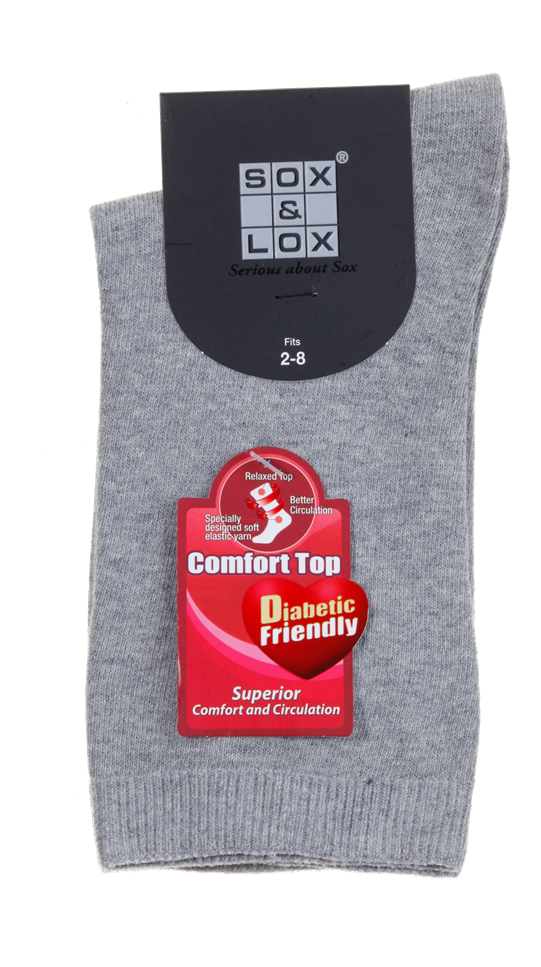 Ladies' Diabetic Friendly Comfort Top SOX&LOX 100% comfortable best socks
