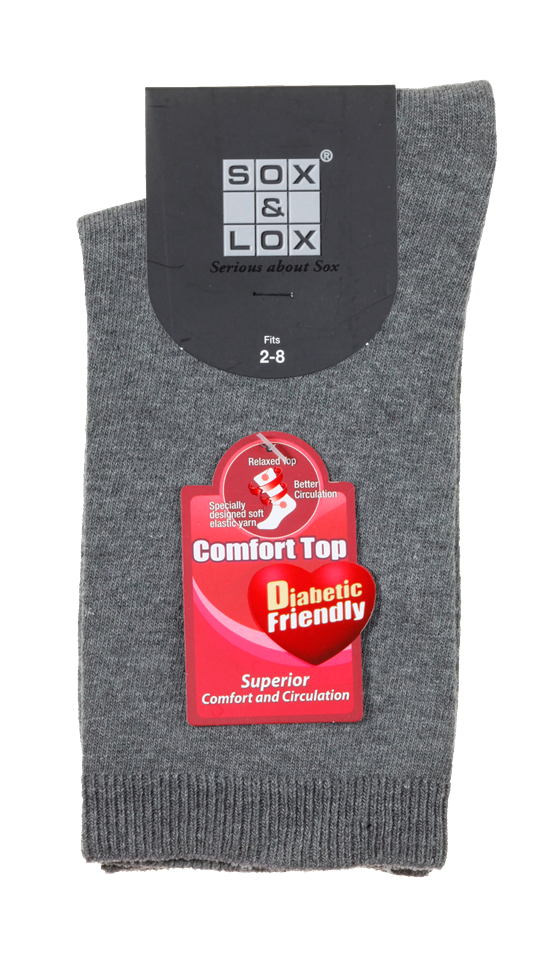 Ladies' Diabetic Friendly Comfort Top SOX&LOX 100% comfortable best socks
