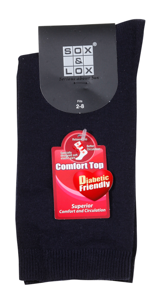 Ladies' Diabetic Friendly Comfort Top SOX&LOX 100% comfortable best socks