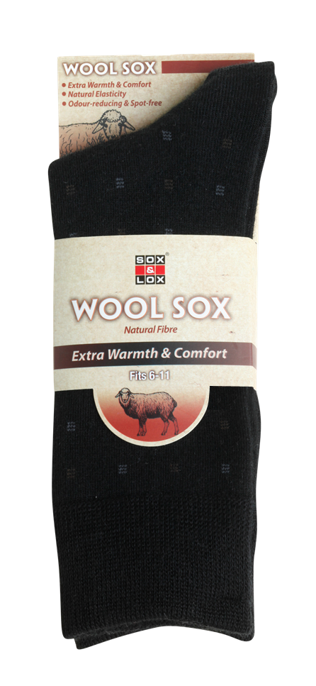 Men's wool business socks with natural elasticity provide extra warmth & comfort