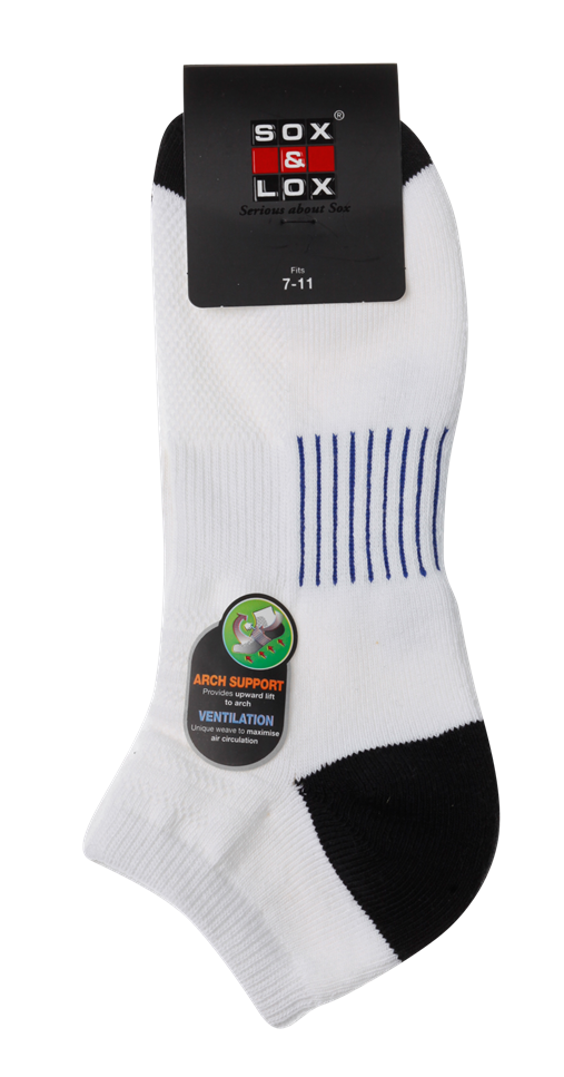 Men's Sports Cushioned Low Cut [Arch Support and Ventilation Panel] SOX&LOX 100% comfortable best socks
