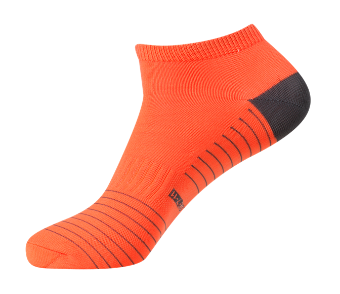 Men's Quick Dry & Cool Low Cut Socks 2 pack, ideal for Travel, Sports & Exercise. Black & Neon Orange