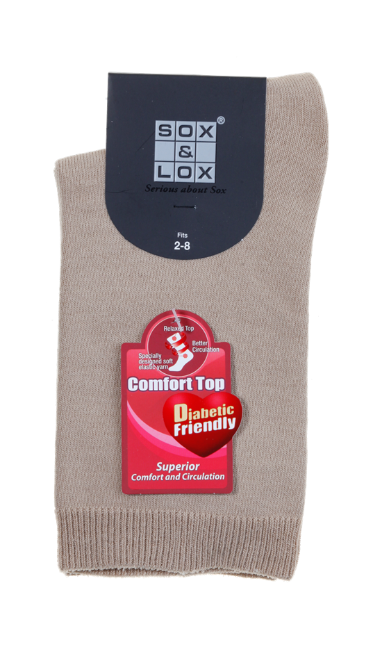 Ladies' Diabetic Friendly Comfort Top SOX&LOX 100% comfortable best socks