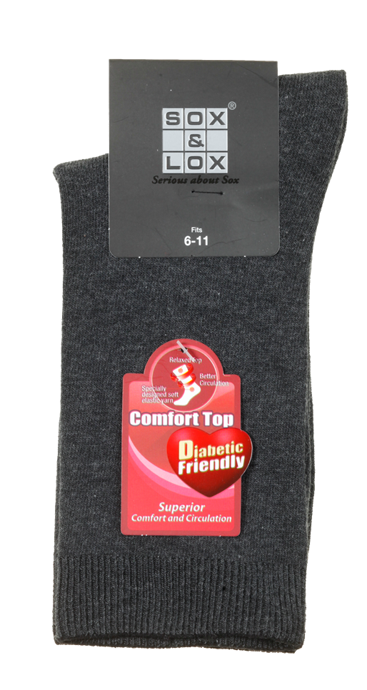 Men's Diabetic Friendly Comfort Top SOX&LOX 100% comfortable best socks