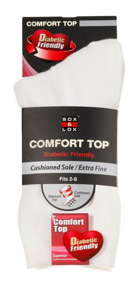 Ladies' Everyday Diabetic Friendly [Fine Cushioned] SOX&LOX 100% comfortable best socks