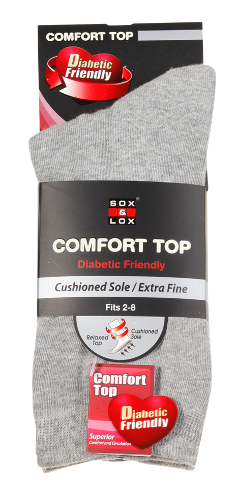 Ladies' Everyday Diabetic Friendly [Fine Cushioned] SOX&LOX 100% comfortable best socks