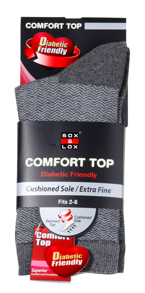 Ladies' Everyday Diabetic Friendly [Fine Cushioned] SOX&LOX 100% comfortable best socks