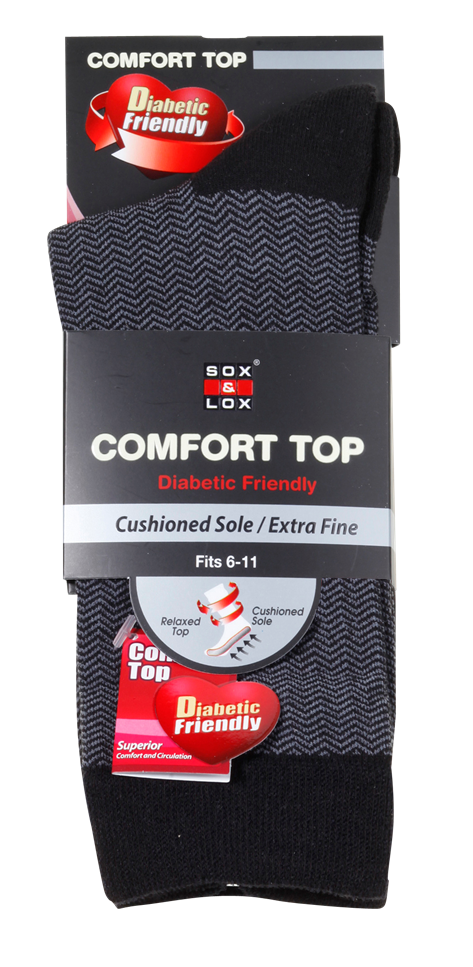 Men's Business Diabetic Friendly [Fine Cushioned] Diabetic Friendly SOX&LOX