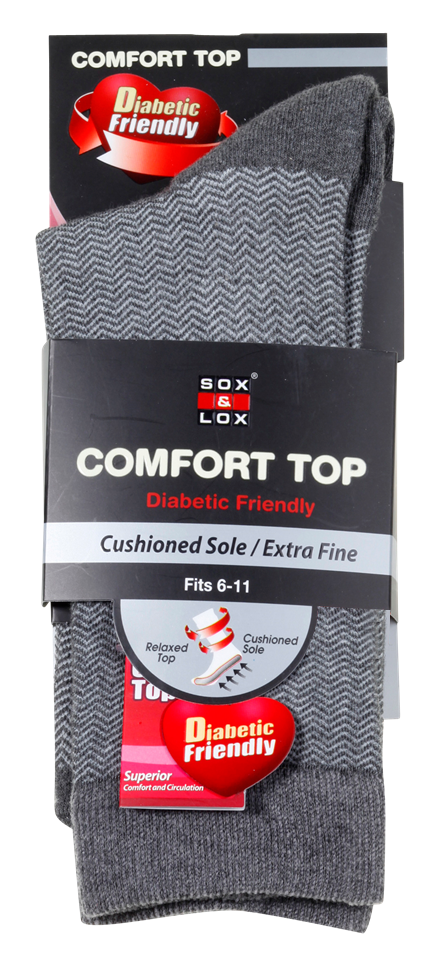 Men's Business Diabetic Friendly [Fine Cushioned] SOX&LOX 100% comfortable best socks