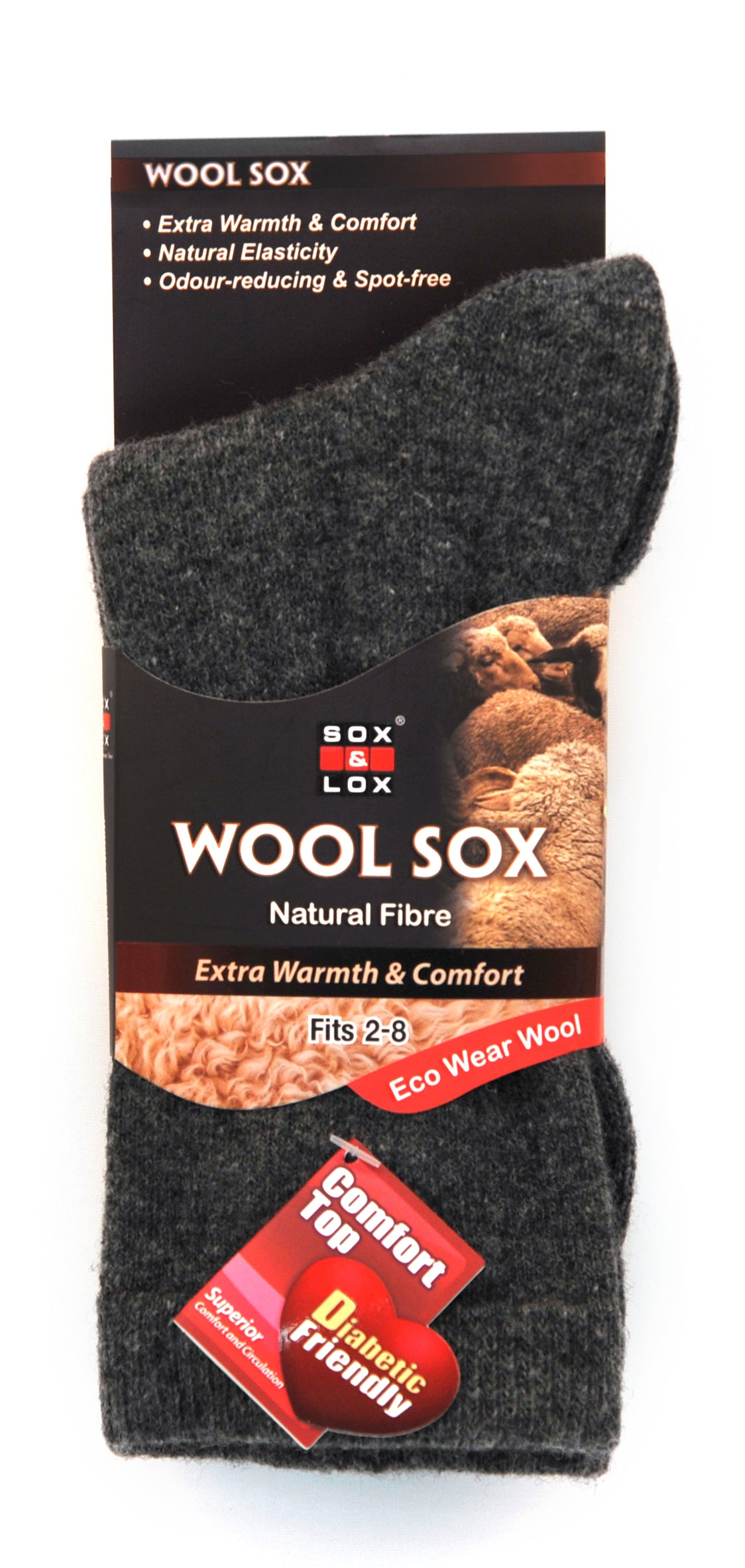Ladies' Everyday Diabetic Friendly [Wool] SOX&LOX 100% comfortable best socks