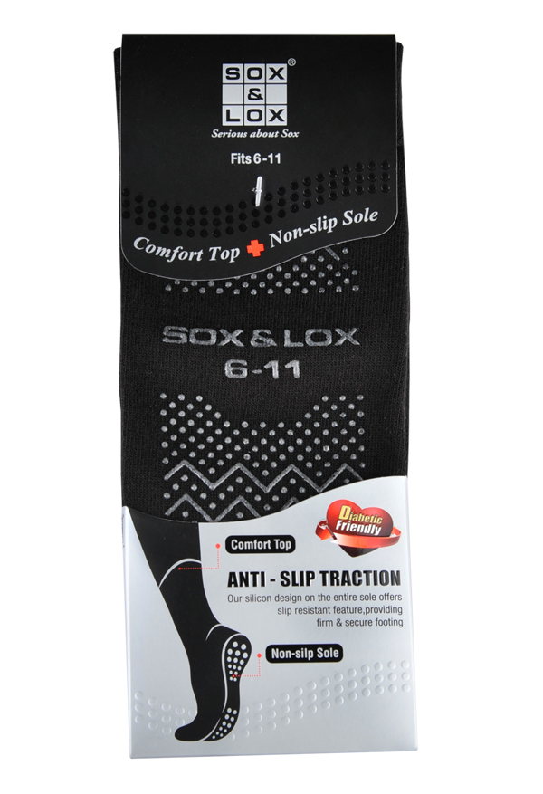Men's Diabetic Friendly [Anti-Slip Traction] Diabetic Friendly SOX&LOX