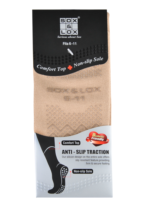 Men's Diabetic Friendly [Anti-Slip Traction] SOX&LOX 100% comfortable best socks