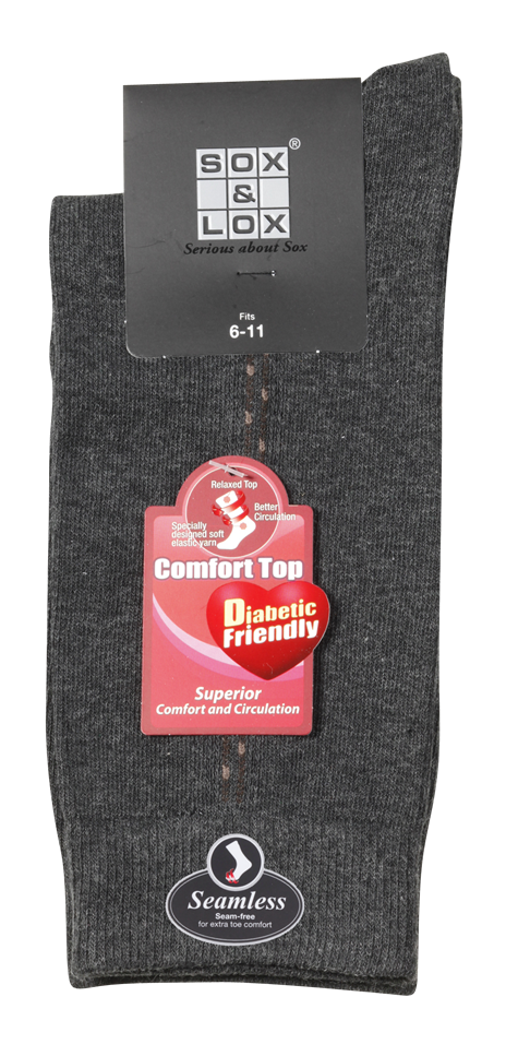 Men's Fine Business Diabetic Friendly [Seamless Toe] SOX&LOX 100% comfortable best socks