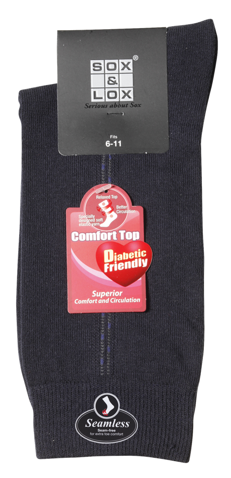 Men's Fine Business Diabetic Friendly [Seamless Toe] SOX&LOX 100% comfortable best socks