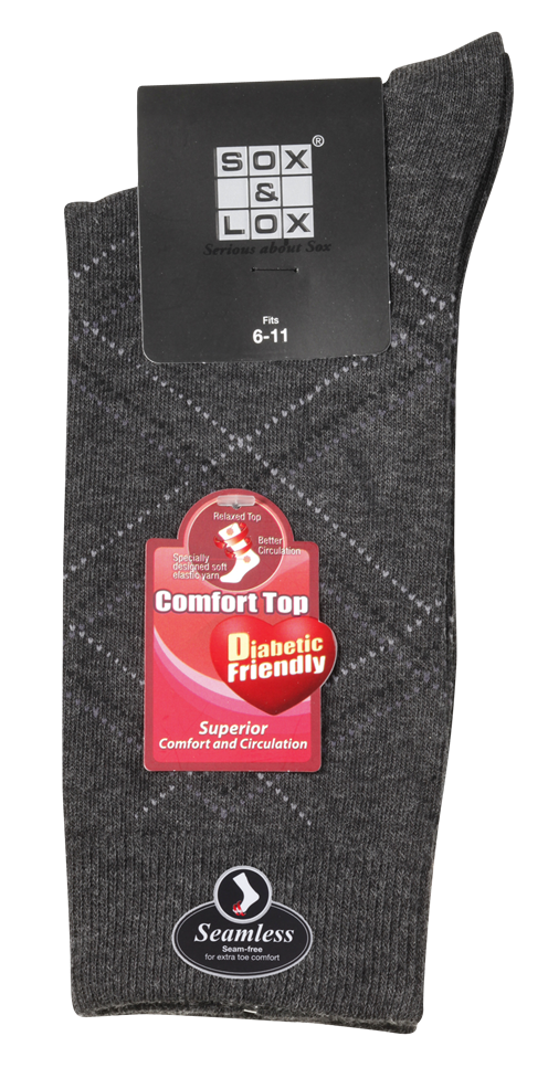 Men's Fine Business Diabetic Friendly [Seamless Toe] Diabetic Friendly SOX&LOX