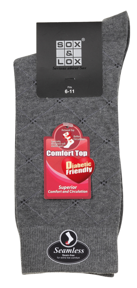 Men's Fine Business Diabetic Friendly [Seamless Toe] SOX&LOX 100% comfortable best socks