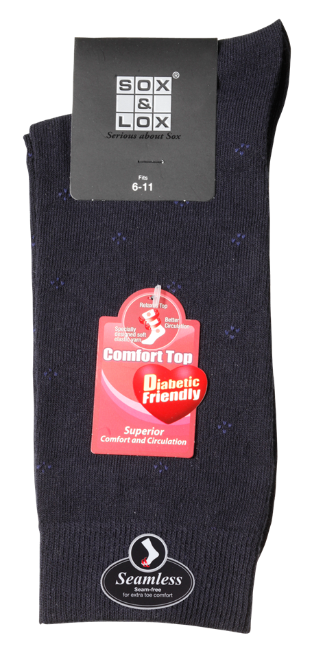 Men's Fine Business Diabetic Friendly [Seamless Toe] SOX&LOX 100% comfortable best socks