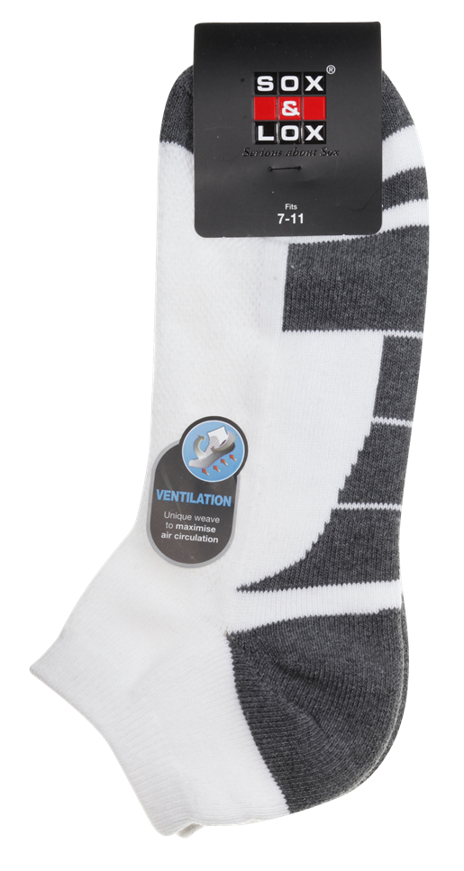 Men's Sports Cushioned Low Cut [Ventilation Panel] SOX&LOX 100% comfortable best socks