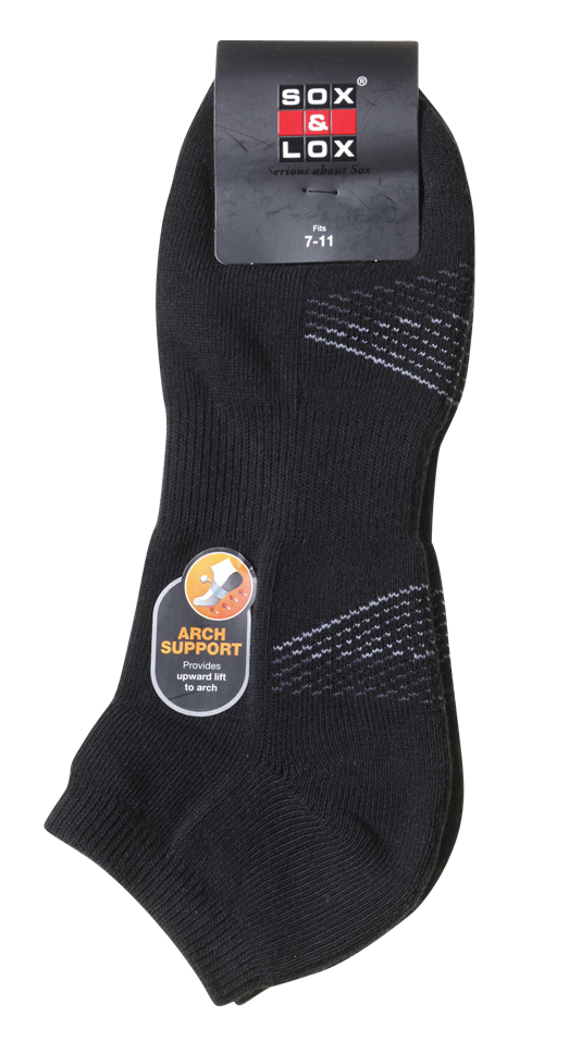 Men's Sports Cushioned Low Cut [Arch Support] SOX&LOX 100% comfortable best socks