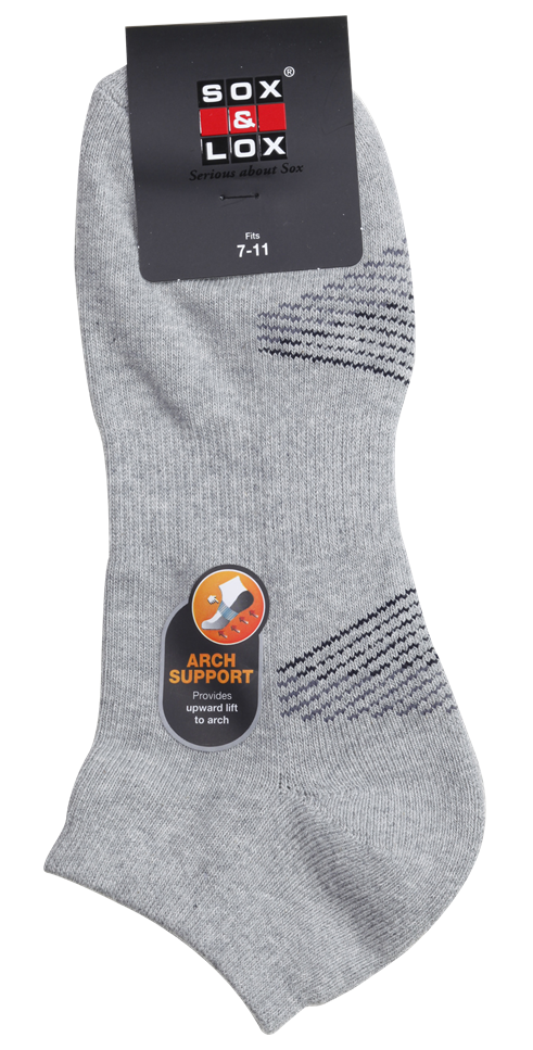 Men's Sports Cushioned Low Cut [Arch Support] SOX&LOX 100% comfortable best socks