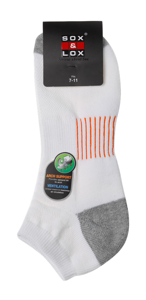 Men's Sports Cushioned Low Cut [Arch Support and Ventilation Panel] SOX&LOX 100% comfortable best socks