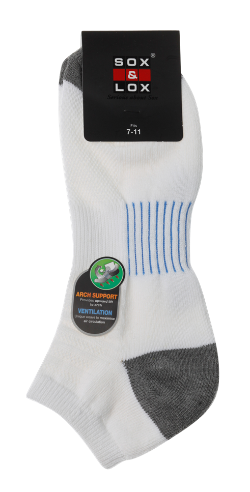 Men's Sports Cushioned Low Cut [Arch Support and Ventilation Panel] SOX&LOX 100% comfortable best socks