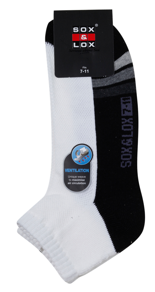 Men's Sports Cushioned Anklet [Ventilation Panel] SOX&LOX 100% comfortable best socks