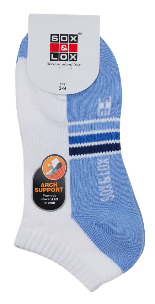 Ladies' Sports Cushioned Anklet [Arch Support] SOX&LOX 100% comfortable best socks