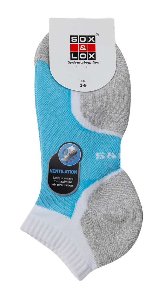 Ladies' Sports Cushioned Anklet [Ventilation Panel] SOX&LOX 100% comfortable best socks