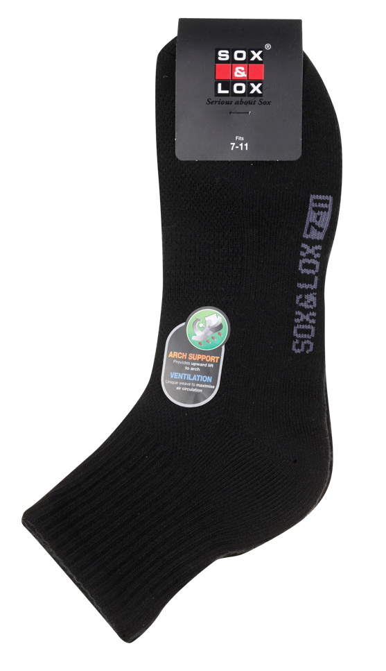 Men's Sports Cushioned Midi [Arch Support and Ventilation Panel] SOX&LOX 100% comfortable best socks