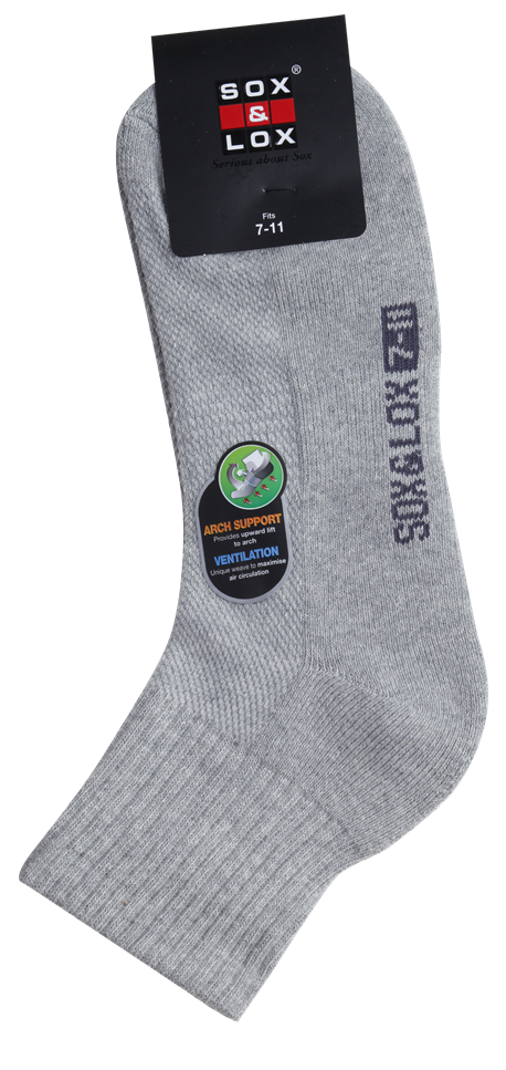 Men's Sports Cushioned Midi [Arch Support and Ventilation Panel] SOX&LOX 100% comfortable best socks