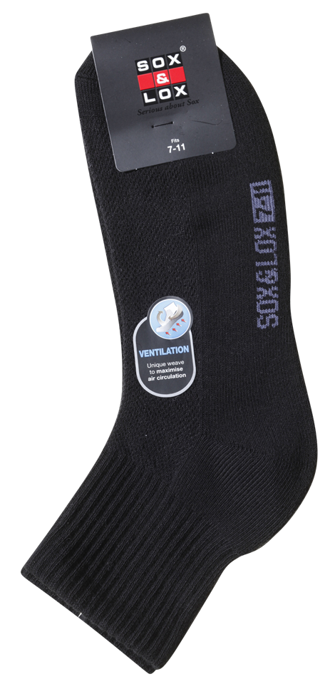 Men's Sports Cushioned Midi [Ventilation Panel] SOX&LOX 100% comfortable best socks