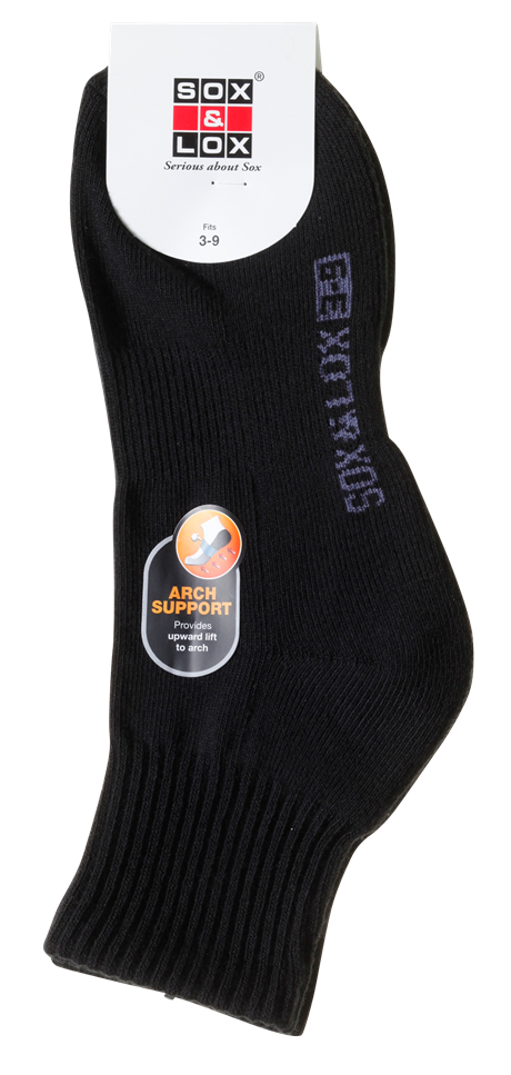 Ladies' Sports Cushioned Midi [Arch Support] SOX&LOX 100% comfortable best socks