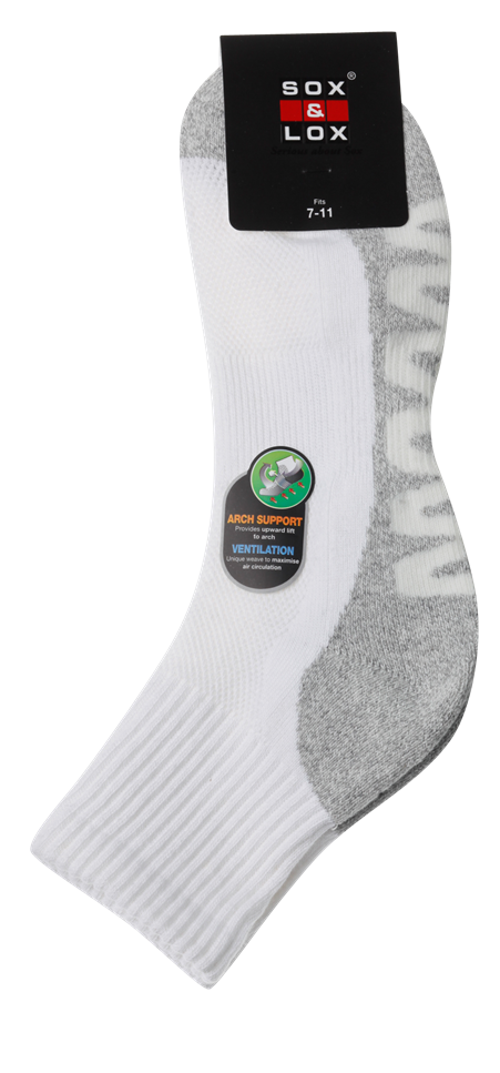 Men's Sports Cushioned Midi [Arch Support and Ventilation Panel] Men SOX&LOX