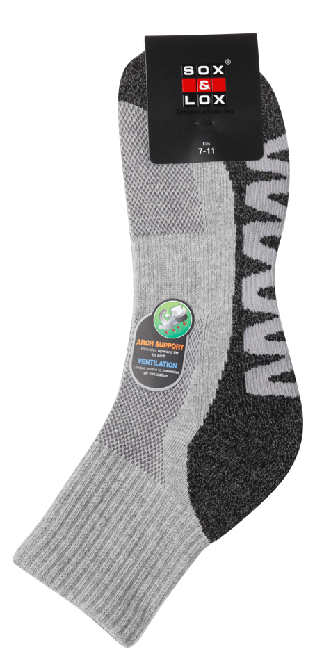 Men's Sports Cushioned Midi [Arch Support and Ventilation Panel] SOX&LOX 100% comfortable best socks