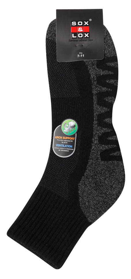Men's Sports Cushioned Midi [Arch Support and Ventilation Panel] SOX&LOX 100% comfortable best socks