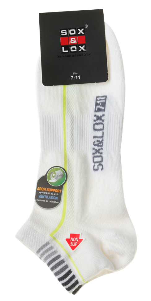 Men's Extra Fine Casual Low Cut [Arch Support and Ventilation Panel] SOX&LOX 100% comfortable best socks