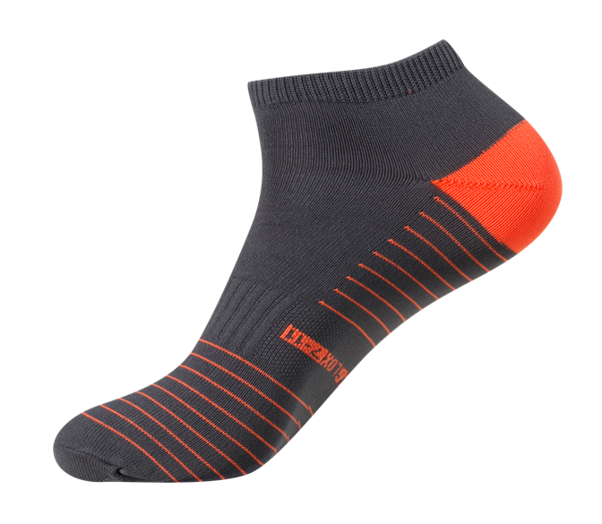Men's Quick Dry & Cool Low Cut Socks 2 pack, ideal for Travel, Sports & Exercise. Black & Neon Orange